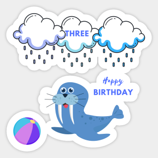 Third Birthday Sticker